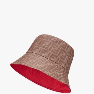 Fendi Brown and Red Reversible Bucket Hat